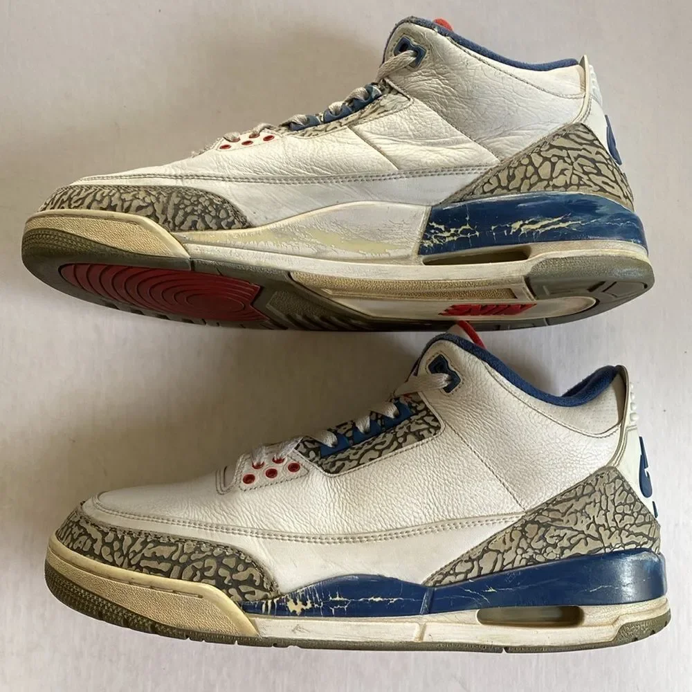 JORDAN 3 Retro OG Mid True Blue Men’s Shoes 2016 # 854263-106 Size 12